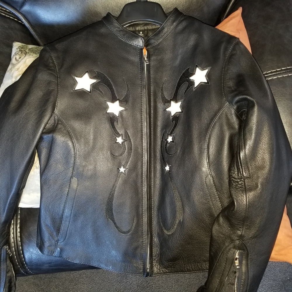 Milwaukee Leather Reflective Star Moto Jacket 🏍 NWOT - Give Giving Condition - Picture 3 of 7